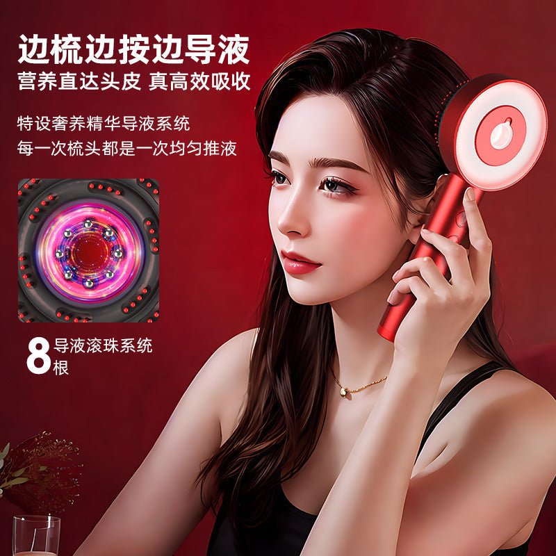 New electric massage comb home scalp liquid comb red anti - slip hair care hair care multi - functional massage comb - #Camisaa